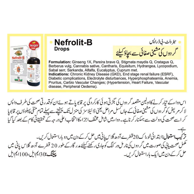 Nefrolit B To prevent mechanical cleansing of the kidneys