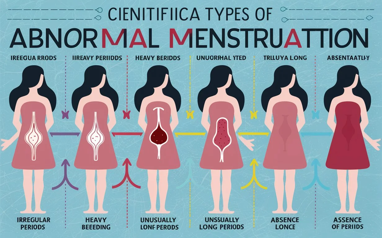 Explore the 8 types of abnormal menstruation, their causes, symptoms, and treatment options for better menstrual health.