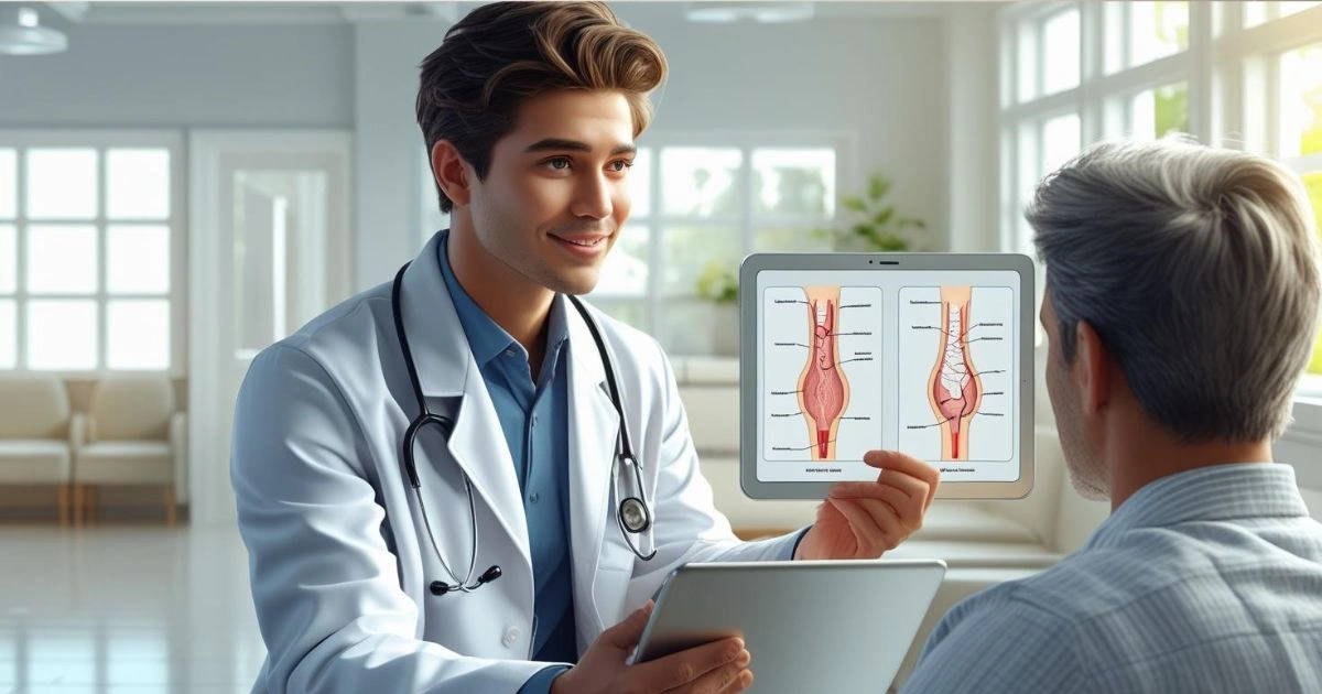 Male doctor discussing cervical cancer care