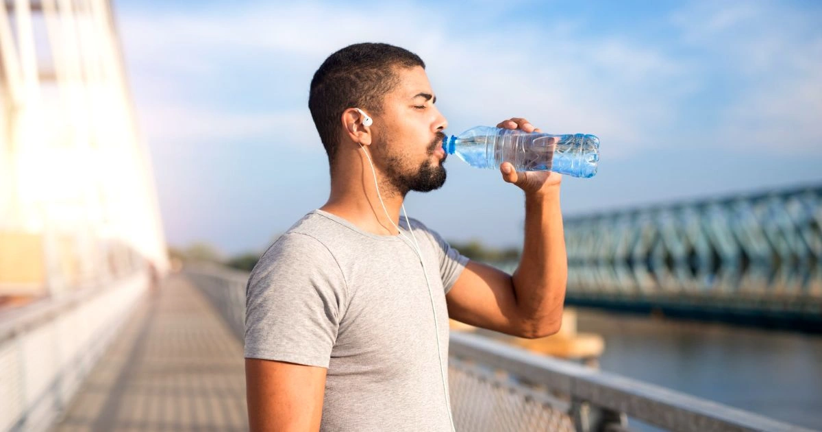 Glass of water and electrolytes for dehydration prevention