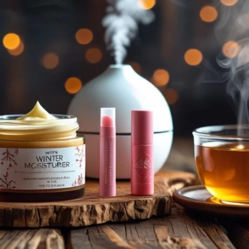 Winter skincare essentials with natural products
