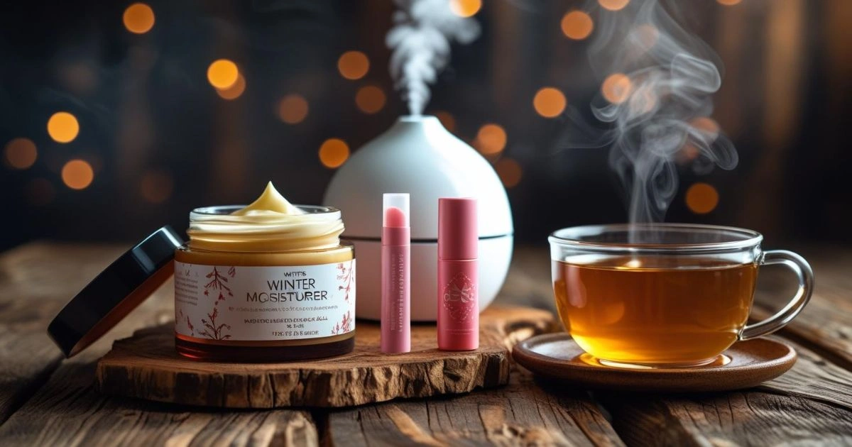 Winter skincare essentials with natural products