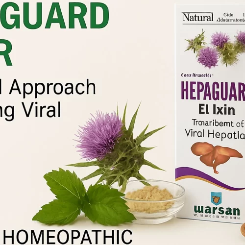 Hepaguard Elixir – a natural herbal remedy by Warsan Homeopathic for viral hepatitis, supporting liver health, immunity, and overall recovery