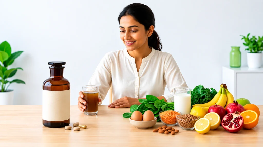 Homeopathic multivitamin supplement with vitamin-rich foods in Pakistan