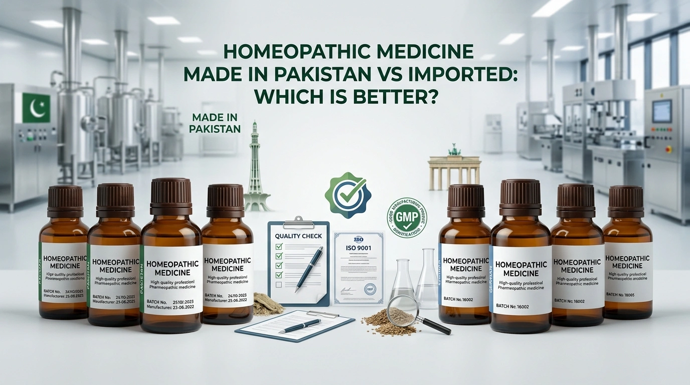 Comparison of locally made Pakistani and imported German homeopathic medicine